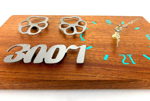 KingWood Wood & Metal Wall Clock "Pup Luv" 