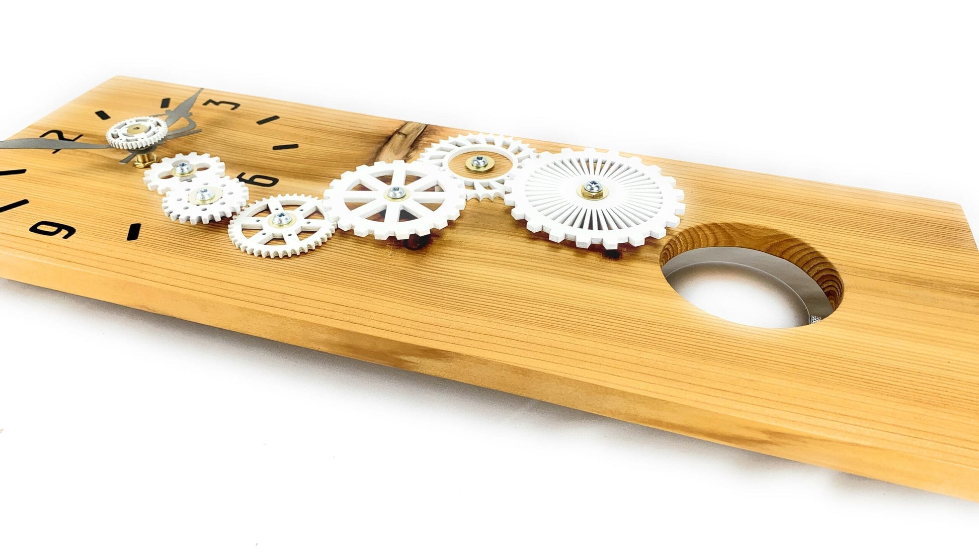 KingWood Cedar Pendulum Wall Clock with White Gears