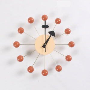 Modern Ball Wall Clock, orange Starburst