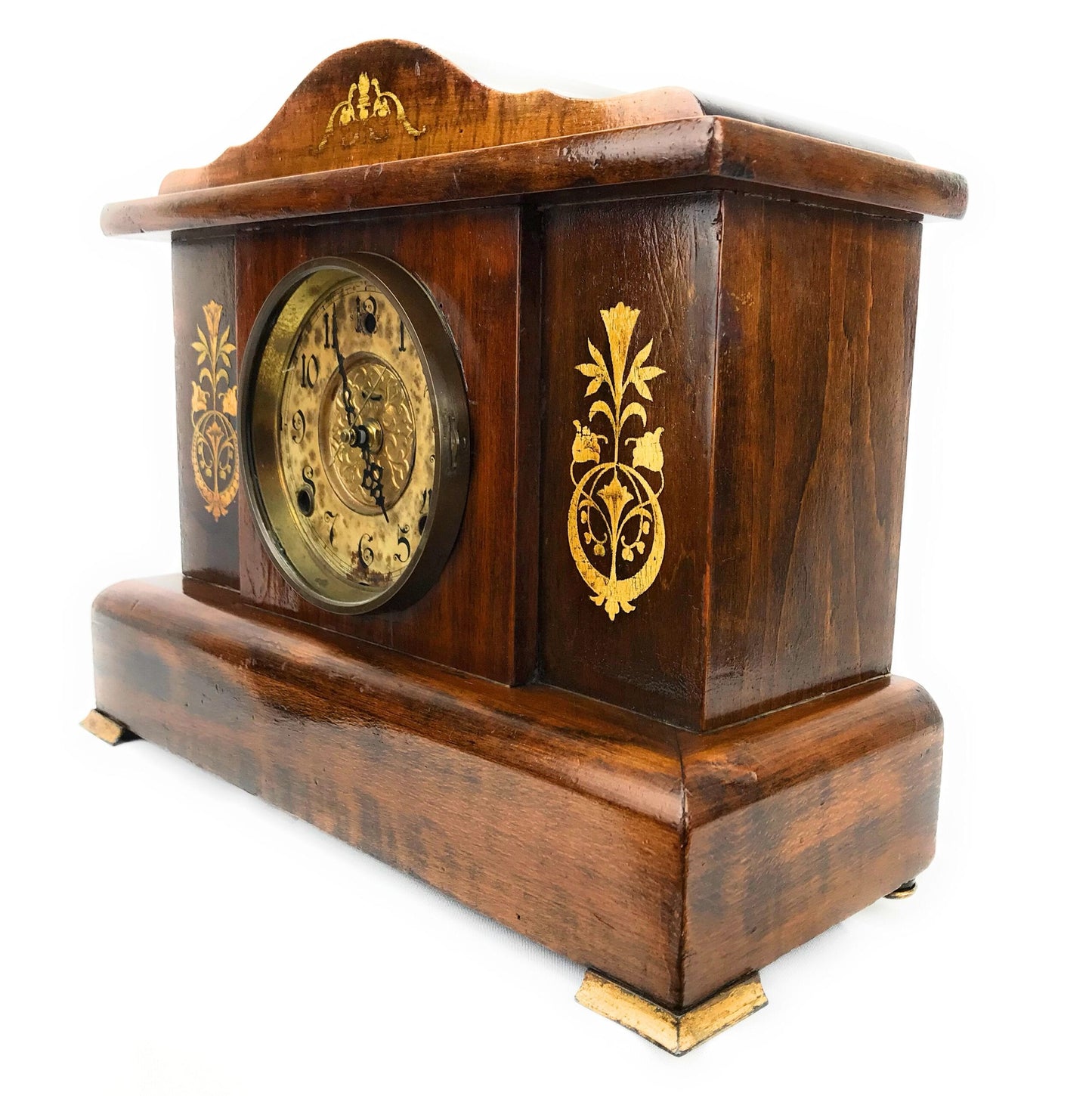 Antique Gilbert Mantle Clock w/ Quartz Battery Movement