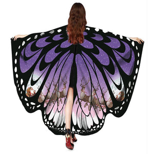Women Butterfly Wings Shawl Scarves Ladies Nymph Pixie Poncho Costume Accessory