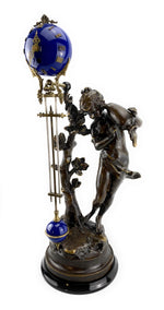 Load image into Gallery viewer, Ansonia Replica Mystery Swinger Statue Mantle Clock
