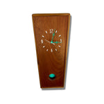 Load image into Gallery viewer, KingWood Pendulum Wall Clock In Cedar &amp; Turquoise from above

