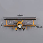 Load image into Gallery viewer, Retro airplane wall clock home wall wall decoration electronic clock
