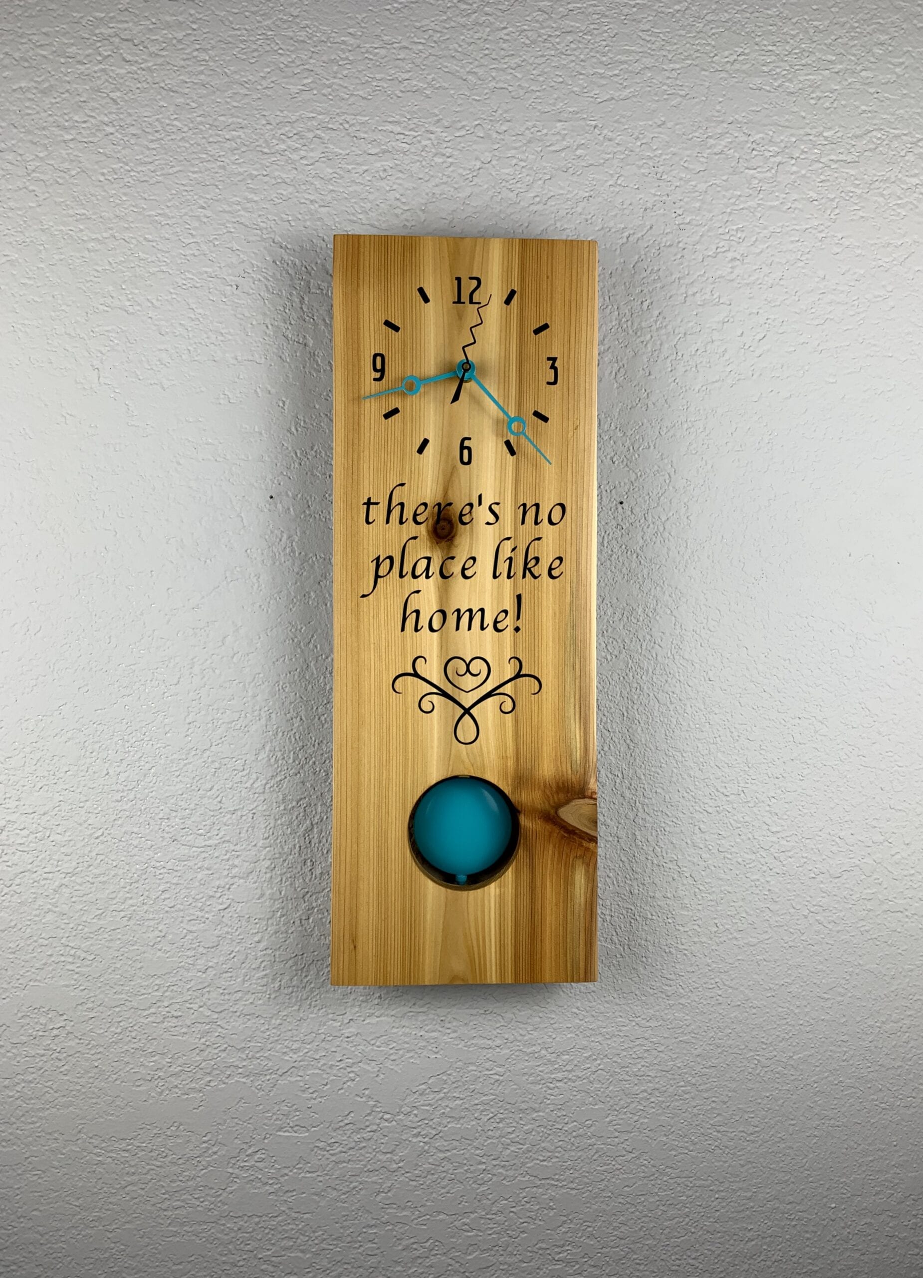 KingWood Cedar Pendulum Wall Clock In Blue
