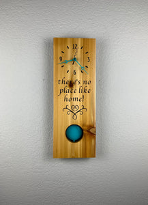 KingWood Cedar Pendulum Wall Clock In Blue