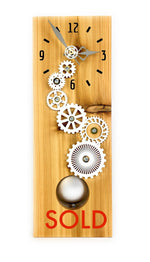Load image into Gallery viewer, KingWood Cedar Pendulum Wall Clock with White Gears
