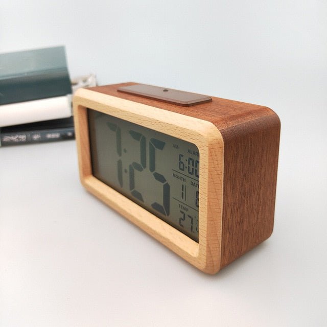 Simple Solid Wood Fashion Electronic Alarm Clock