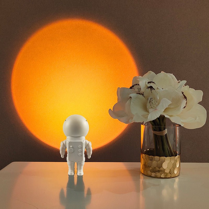Robot Astronaut Sunset Atmosphere Night Light