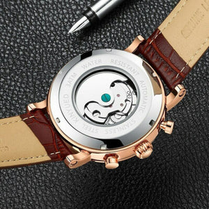 Swiss Tourbillon Mechanical Watch By KINYUED interior reat of watch