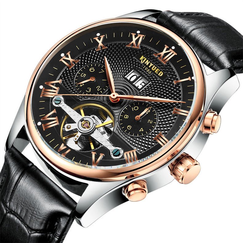 KINYUED Swiss Tourbillon Mechanical Watch black