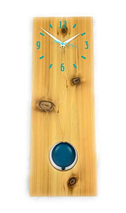 KingWood Cedar Pendulum Wall Clock In Deep Blue