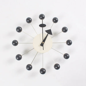 Modern Ball Wall Clock, black Starburst