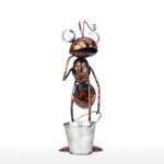 Load image into Gallery viewer, Big Metal Ant Garden Art with bucket
