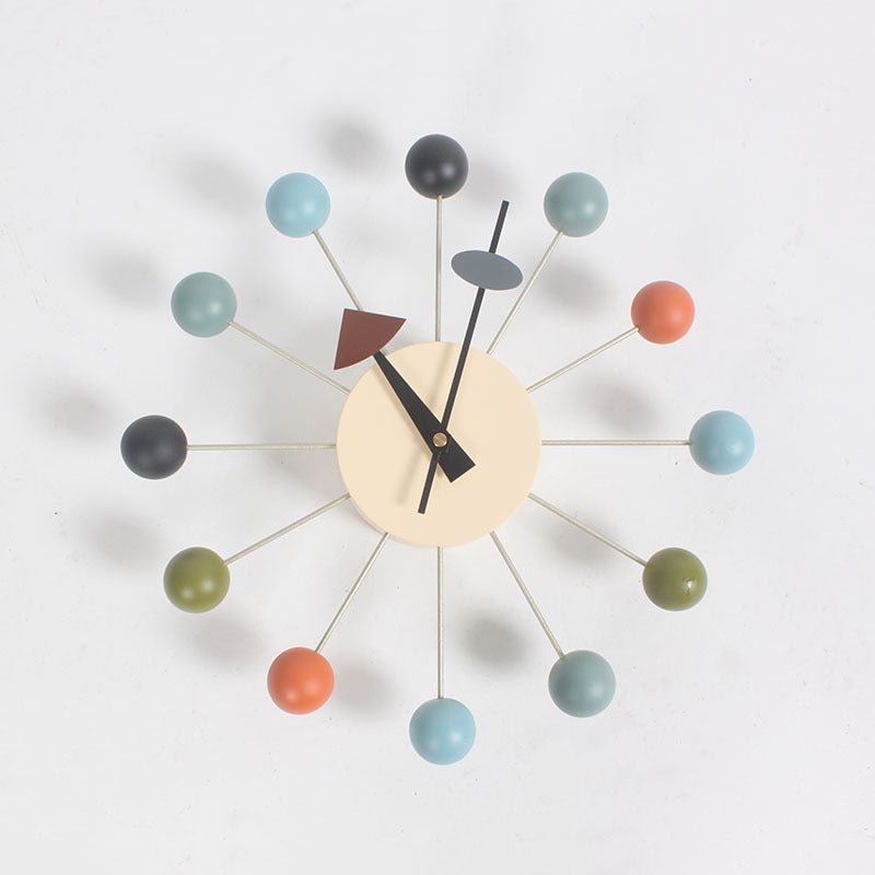 Modern Ball Wall Clock, Multicolor Starburst