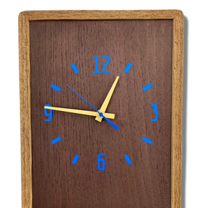KingWood Cedar Pendulum Clock In Gold & Blue 