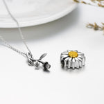 Load image into Gallery viewer, Sunflower Silver Urn Necklace Keepsake Ashes Hair Memorial Pendant Locket

