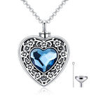 Load image into Gallery viewer, Silver Flower Heart Necklace for Ashes
