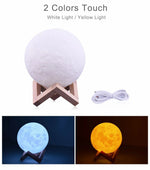 Load image into Gallery viewer, Moon lamp Rechargeable 3D print LED night light
