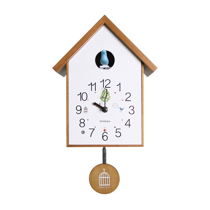 Solid Wood European Style Cuckoo Pendulum Wall Clock