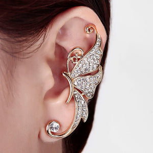 Ladies Exaggerated Full Diamond Butterfly Earrings