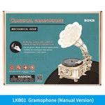 Load image into Gallery viewer, DIY Hand Crank Classic Gramophone Wooden Puzzle Model Building Kits
