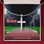 Load image into Gallery viewer, To Our Son, Cross Necklace &amp; Card Gift, Football Quarterback
