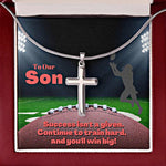 Load image into Gallery viewer, To Our Son, Cross Necklace &amp; Card Gift, Football Receiver
