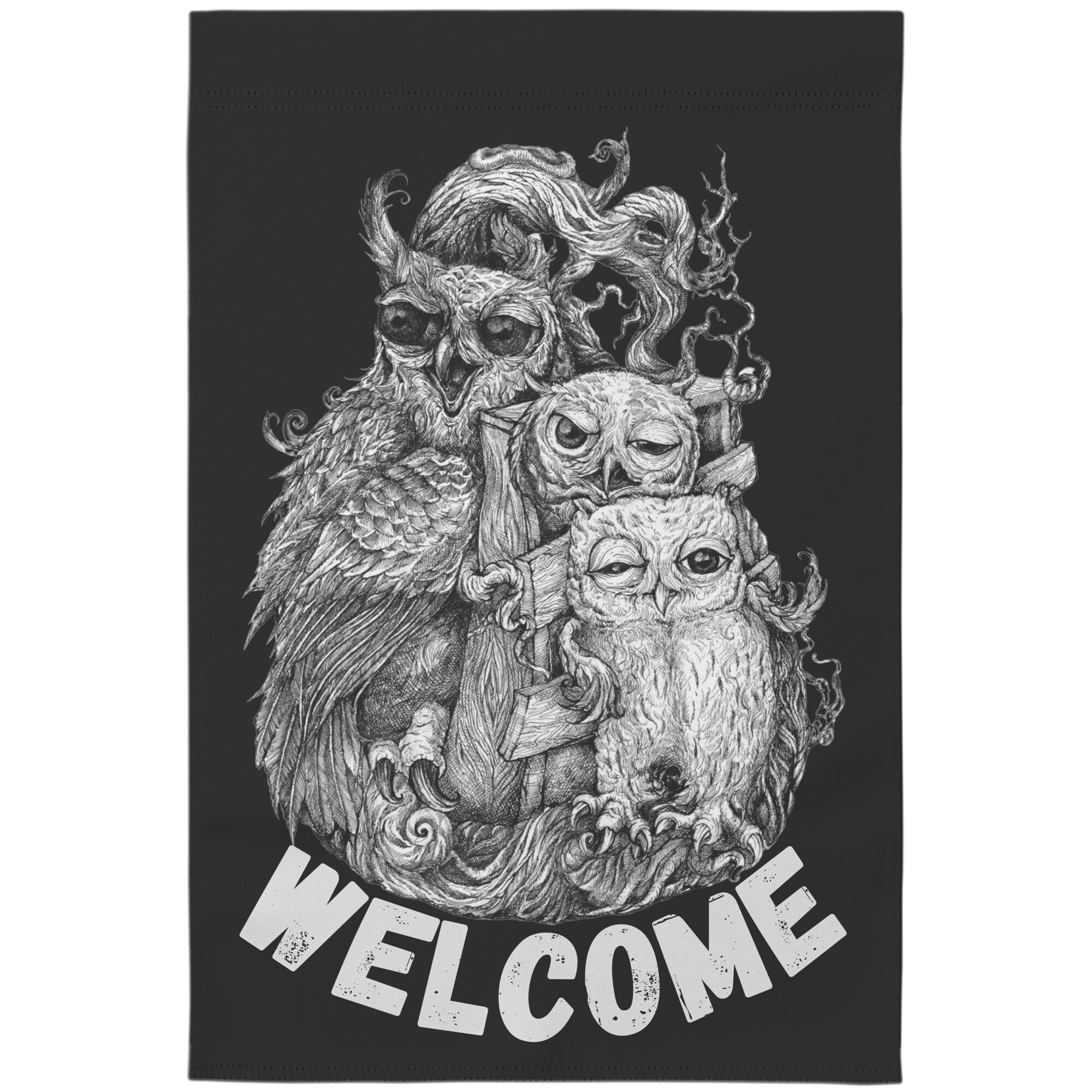 KingWood Owls Welcome Garden Banner
