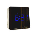 Load image into Gallery viewer, Bedside Mirror Alarm Clock White
