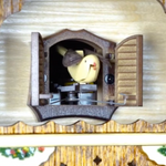 Load image into Gallery viewer, Quartz Cuckoo Clock Black Forest house with moving train, with music bird only
