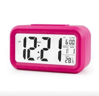 Compact LED Screen Alarm Clock in pink