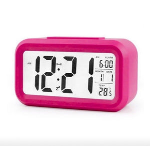 Compact LED Screen Alarm Clock in pink