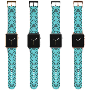 Chinese Seigaiha Apple Watch Band Light Blue