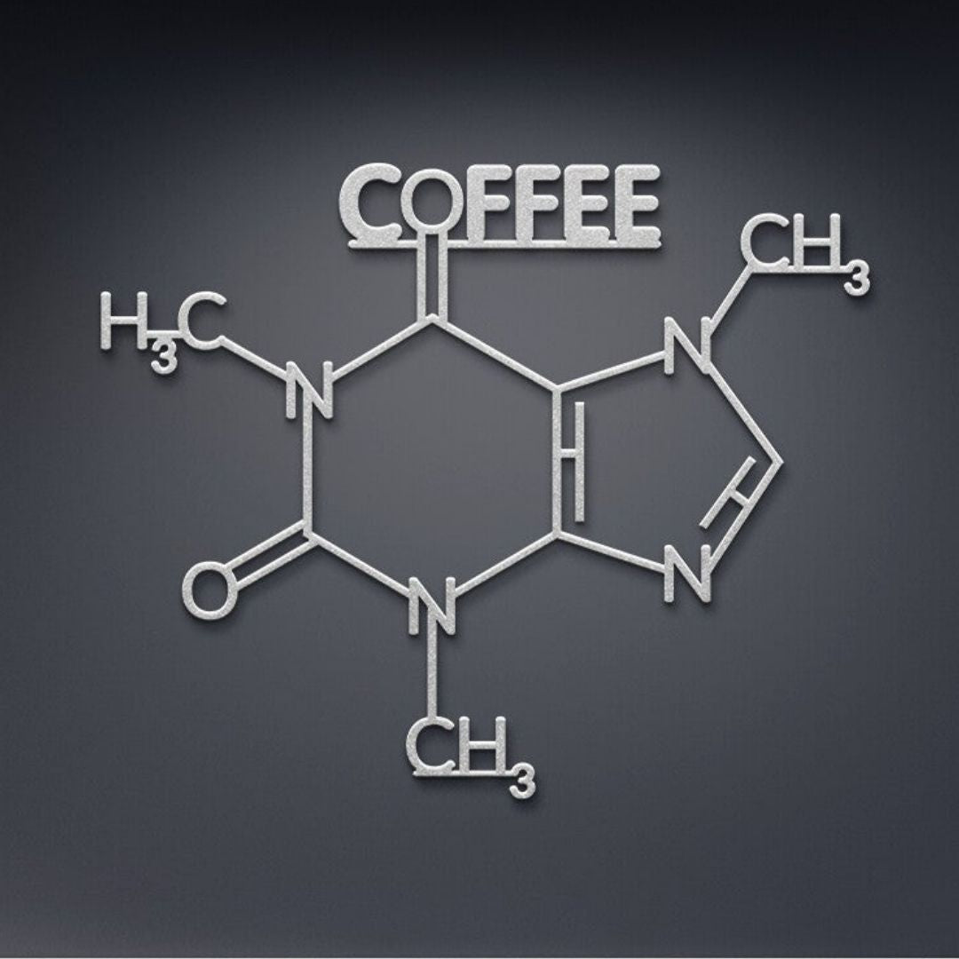 Coffee Molecule Metal Wall Art in Silver