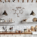 Load image into Gallery viewer, Coffee Molecule Metal Wall Art in copper in kitchen
