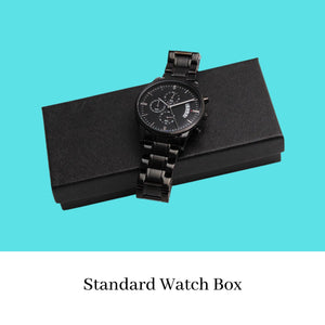 Engraved Watch for Men | Customizable Chronograph Watch in standard box