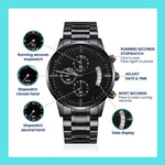 Load image into Gallery viewer, Engraved Watch for Men | Customizable Chronograph Watch features 
