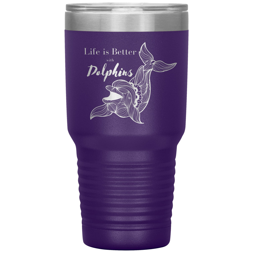 Everyday_is_Better_with_Dolphins purple tumbler