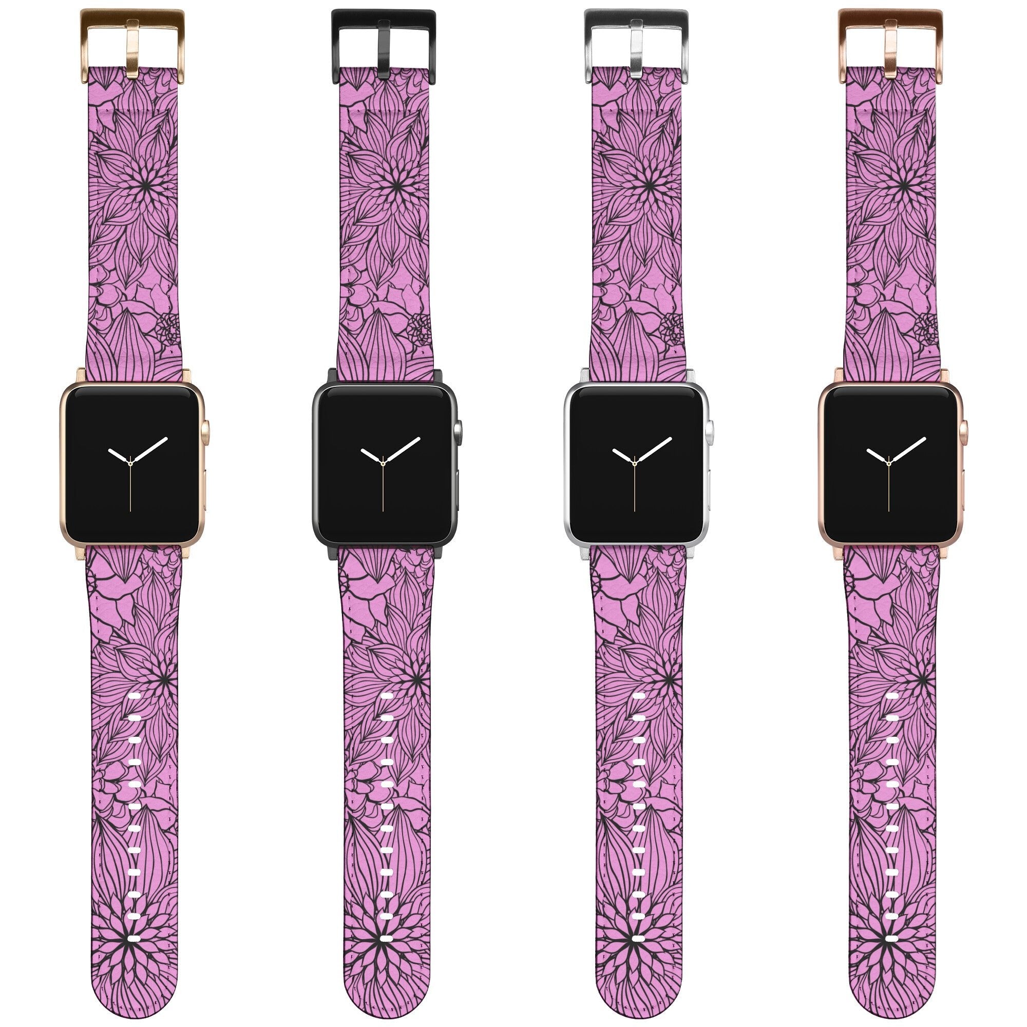 Floral Apple Watch Band Pink