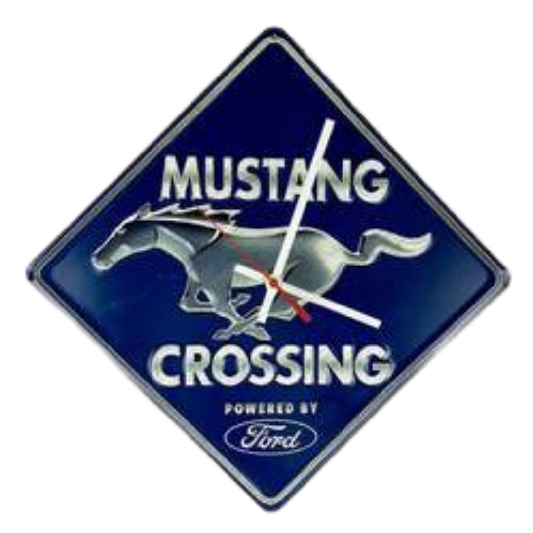 Ford Mustang Metal Sign Wall Clock