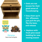 Load image into Gallery viewer, KingWood Premium Cedar Owl Box Slide Debris
