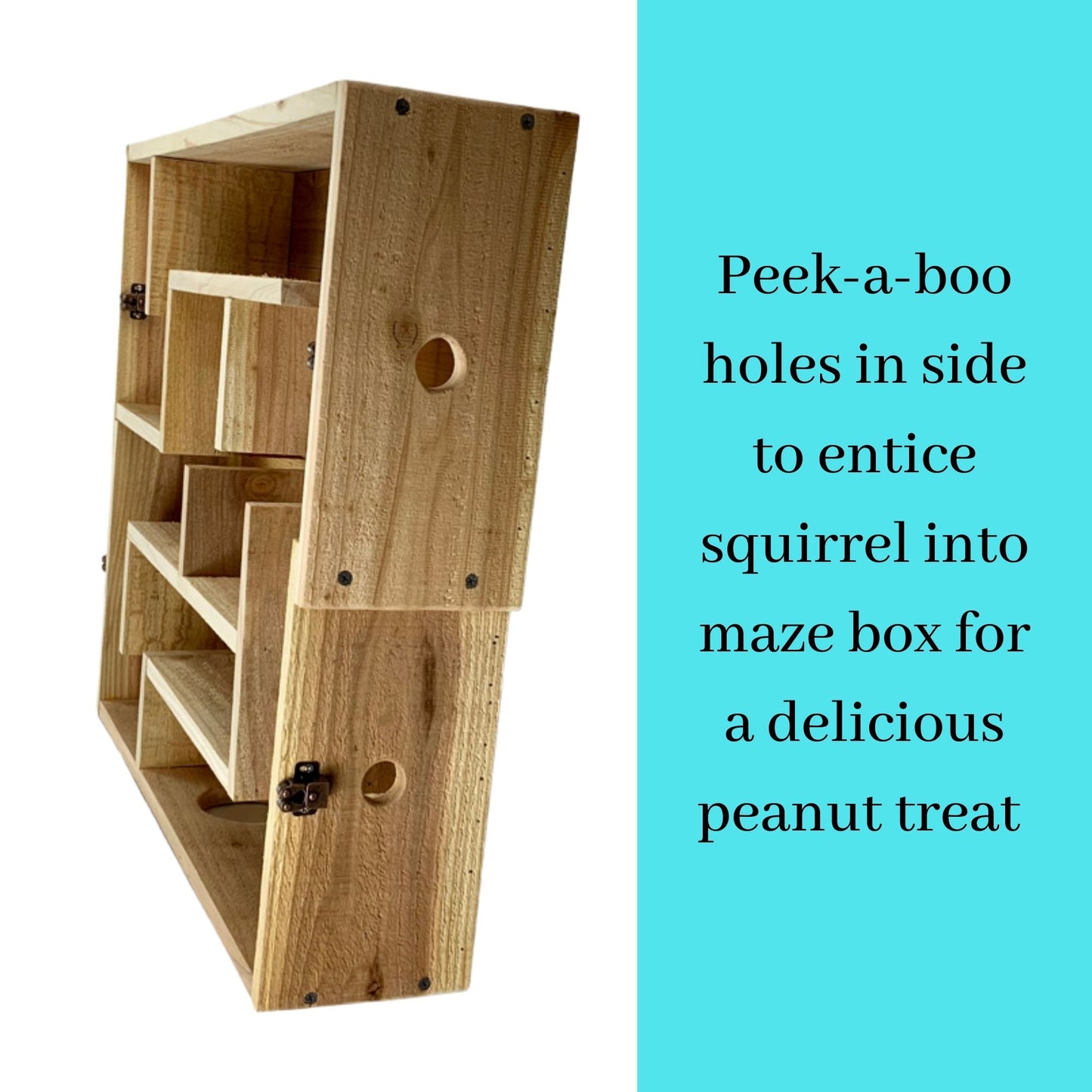 KingWood Squirrel Maze Feeder with peek a boo holes to spot peanut treats