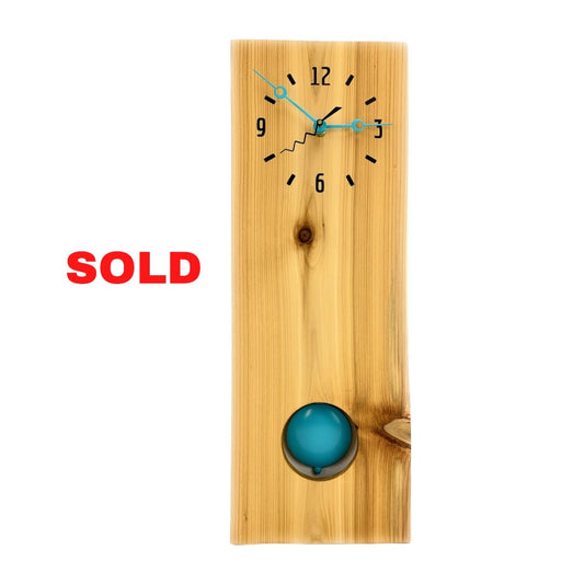 KingWood Cedar Pendulum Wall Clock In Deep Blue