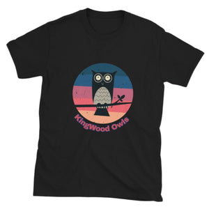 Sunset Owl Short Sleeve T-Shirt, Unisex in black