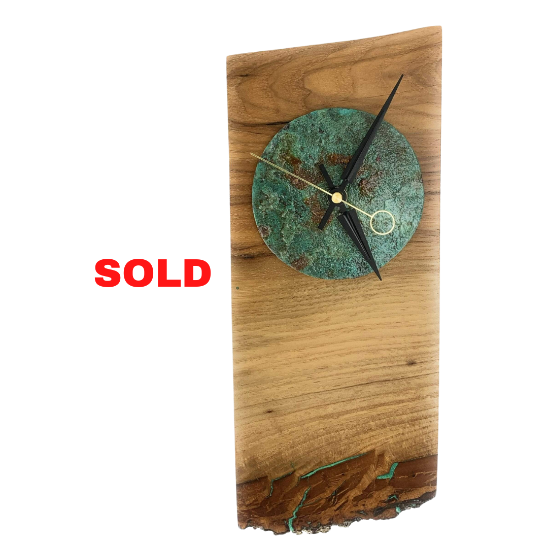 KingWood Live Edge Texas Pecan Slab Wall Clock "Earthly Wonder"