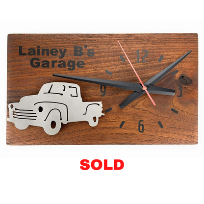 SOLD - KingWood Wood & Metal Wall Clock "Lil Truck"