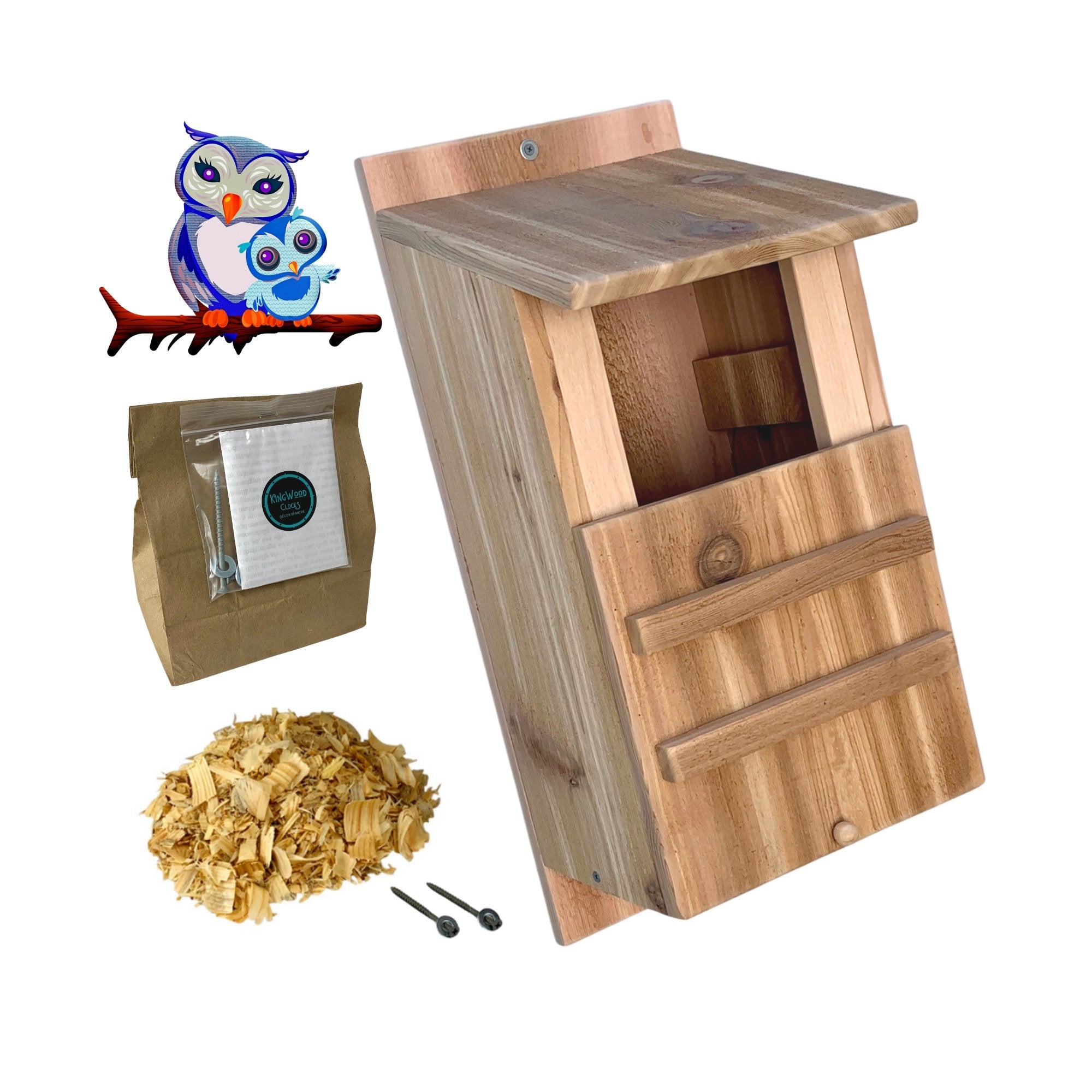 KingWood Premium Cedar Owl House Box