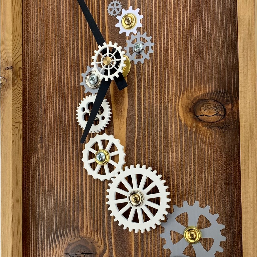 KingWood Pendulum Wall Clock w/ Gears in silver