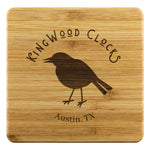 Load image into Gallery viewer, KingWood Clocks Blackbird Bamboo Coaster 4 Piece
